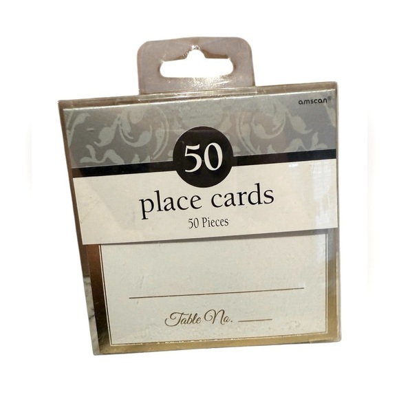 Place Cards 50 Ct Placecard White Gold Trim 4x4 Wedding Anniversary 200 Total - Picture 2 of 3